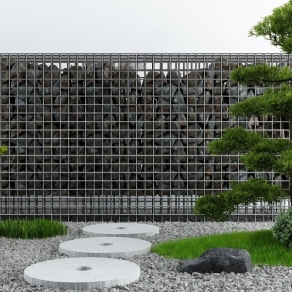 新中式庭院景观3D模型下载